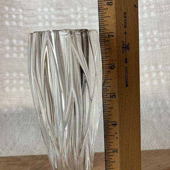 Noritake 7” Crystal Bud Vase Satin Leaves - Germany Discontinued - Picture 2 of 6